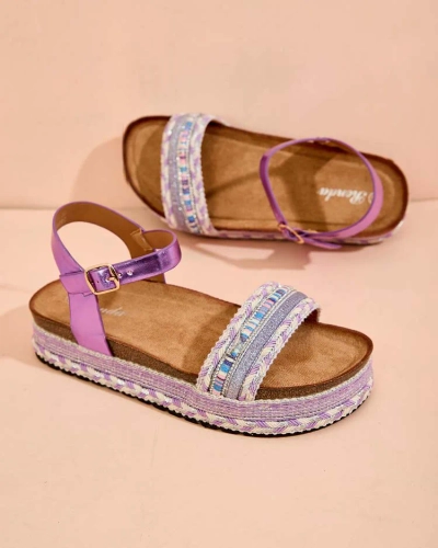 Royalfashion Женские сандалии из мусира с вышивкой