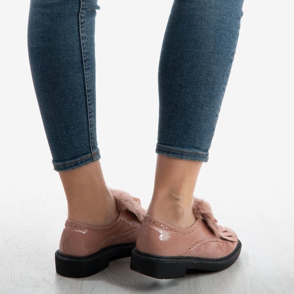 Розовые женские туфли с мехом Missuri - Обувь