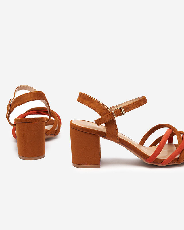 Коричневые босоножки на шпильке женские Asodi- Обувь