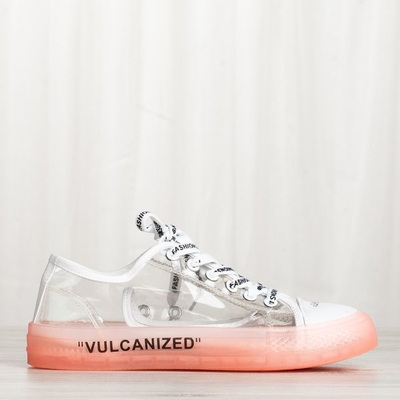 Biało-różowe trampki z transparentną cholewką Pepina - Obuwie