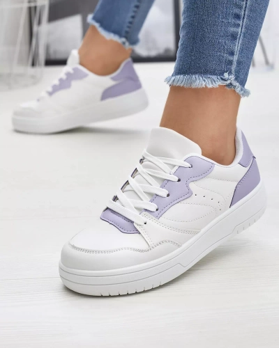 Белые женские спортивные туфли с фиолетовыми вставками Tercua- Footwear