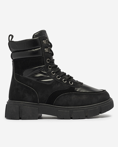 Черные женские утепленные ботинки-трапперы Kasemi- Footwear