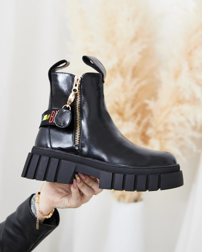 Royalfashion Черные женские сапоги из экокожи Poirop
