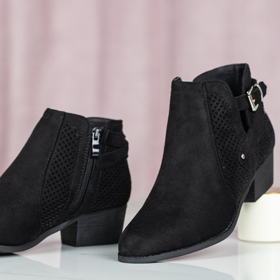 Черные ботинки Chelsea с ажурным узором Black Elegance - Обувь