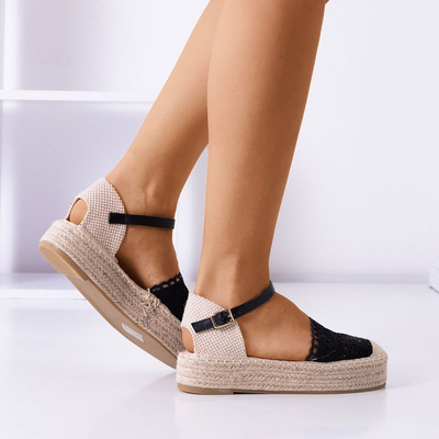 Juodos basutės ant platformos a'la espadrilles Ritisa - Batai