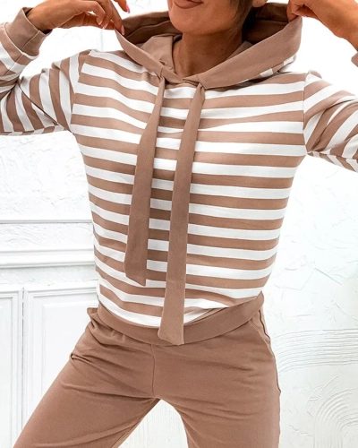 Royalfashion Женский хлопковый комплект в полоску