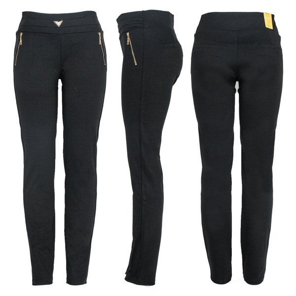 Czarne legginsy damskie PLUS SIZE - Spodnie