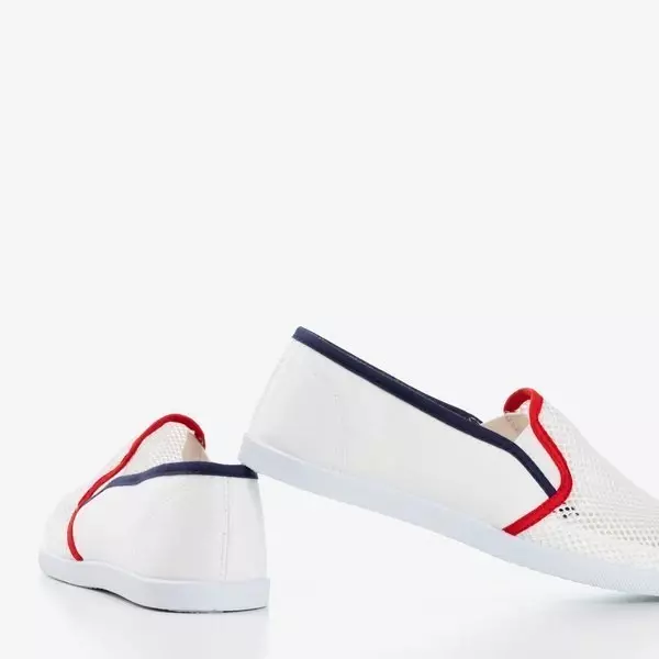 Białe slip on z siateczką Dire - Obuwie