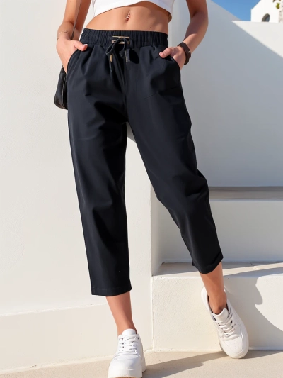 Royalfashion Простые женские тканевые брюки 7/8