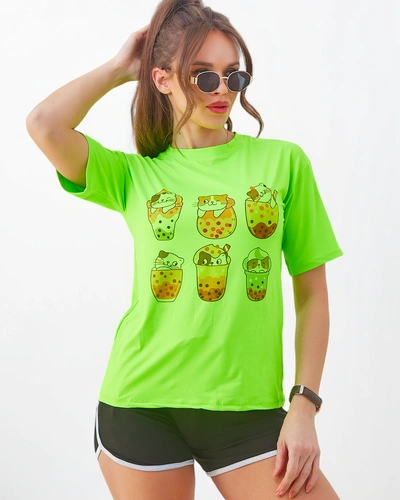 Royalfashion Moteriškas sportinis komplektas su marškinėliais ir šortais Kūdikio katė