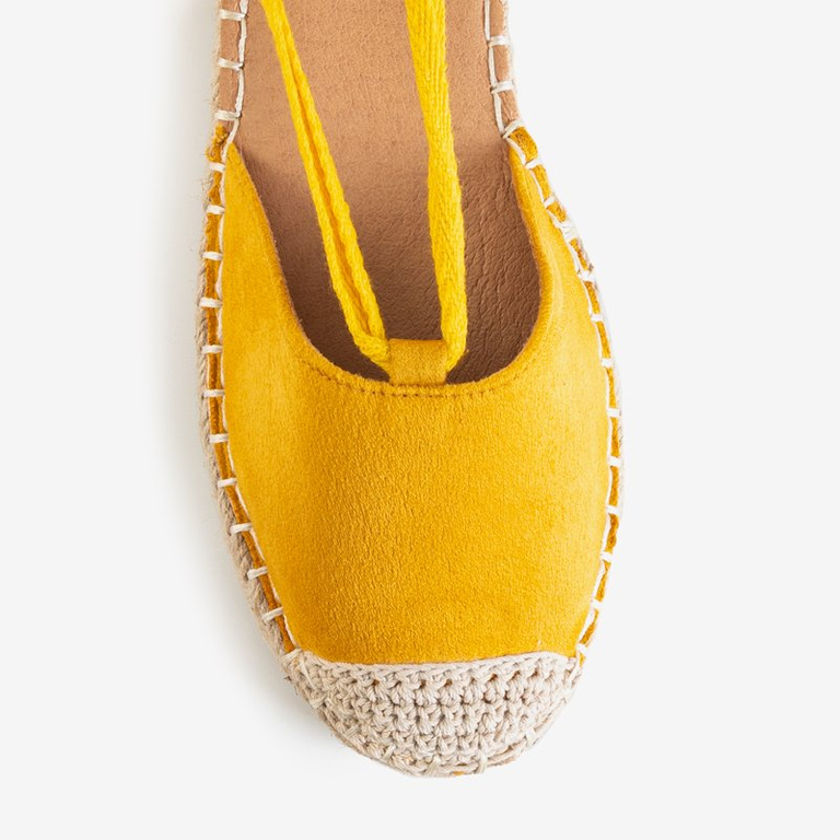 Желтые женские эспадрильи на завязках Ninah