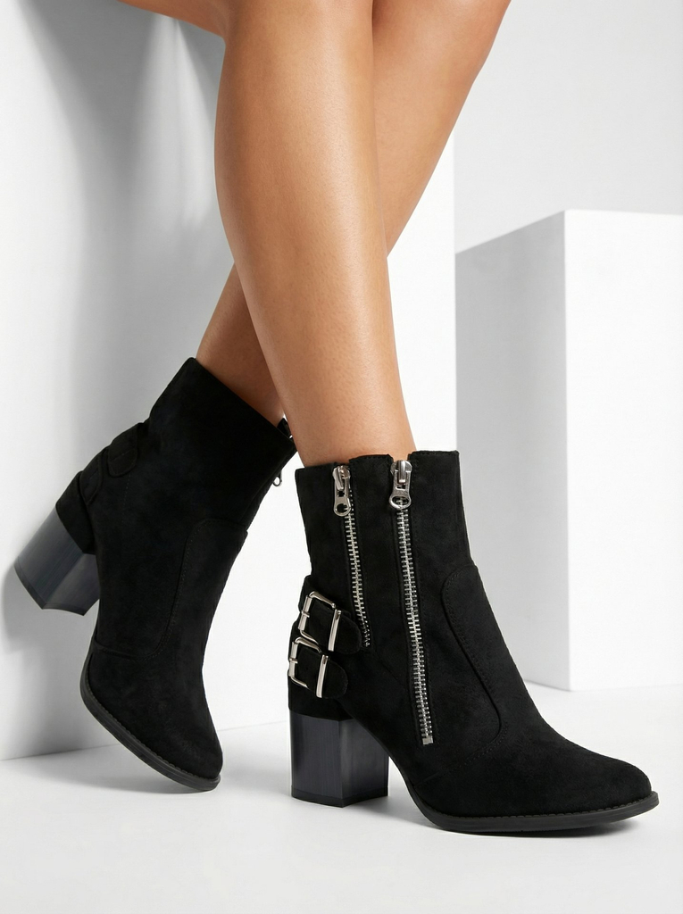 Royalfashion Moteriški juodi batai su puošyba Feirrgo