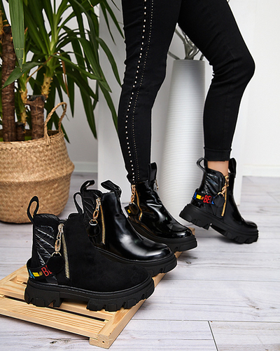 Черные женские лакированные сапоги Osallu 