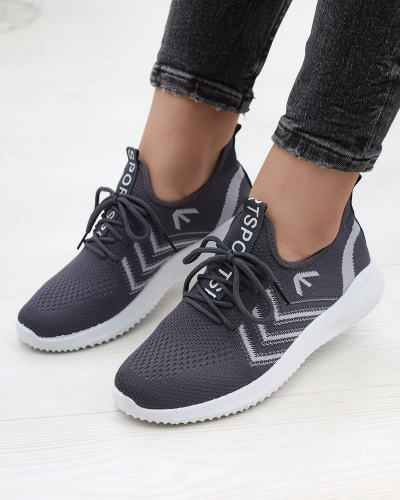 Тканевые женские спортивные туфли темно-серого цвета Leridis - Обувь