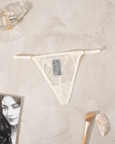 Royalfashion Kreminės nėriniuotos moteriškos tamprės