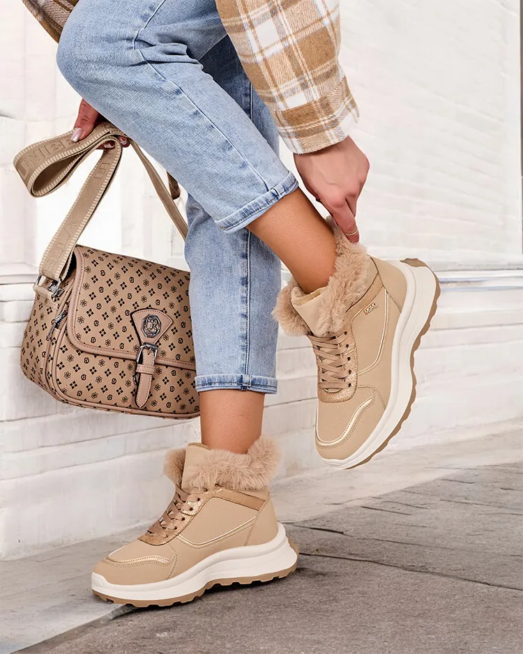 "Royalfashion" Pašiltintos moteriškos basutės su kailiu "Mofell"