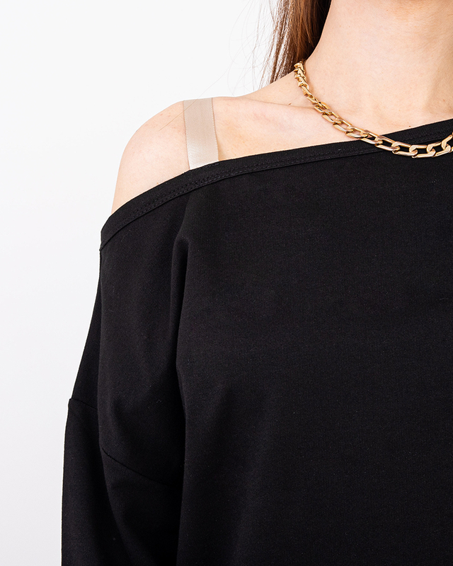 Черный комплект блузка и юбка