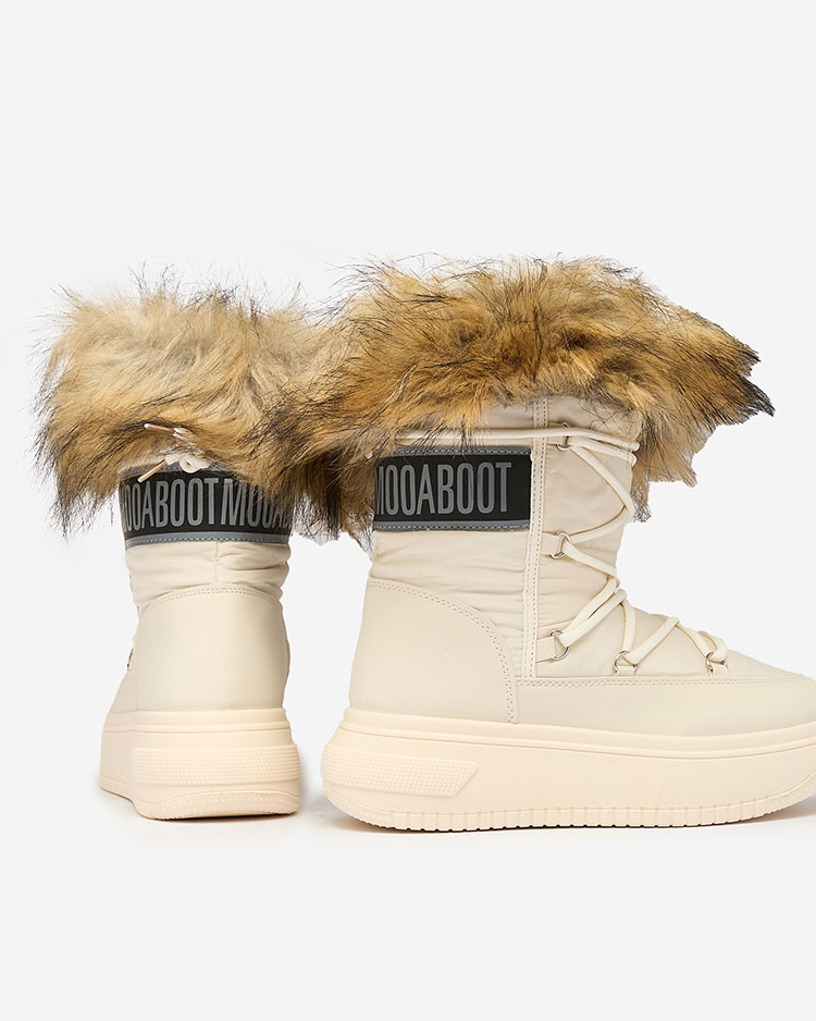 Royalfashion Бежевые сапоги-слипы a'la snow boots for women Gomillo