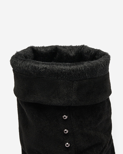 Royalfashion Черные женские сапоги со скрытым якорем Bisadi