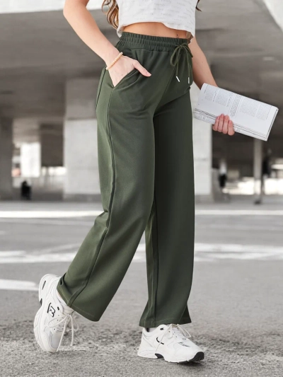Royalfashion Простые женские брюки с завязками