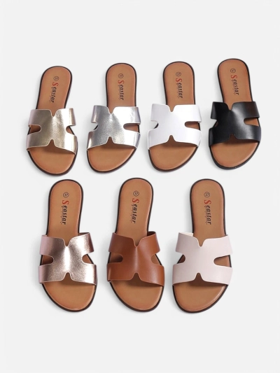 Royalfashion Moteriški plokščiu padu šlepetės Evalios