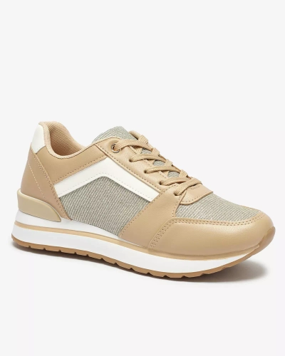 Royalfashion Светло-коричневые женские спортивные туфли с блестками Berilan