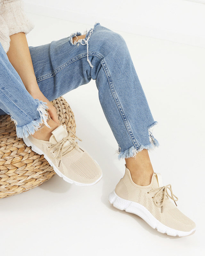 Smėlio spalvos moteriški sportiniai bateliai Pokerina - avalynė