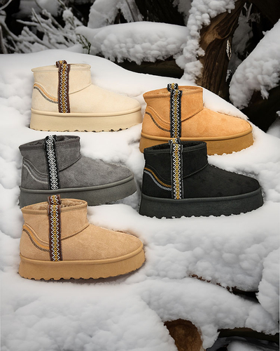 Royalfashion Женские короткие сапоги a'la snow boots с орнаментом Erititta