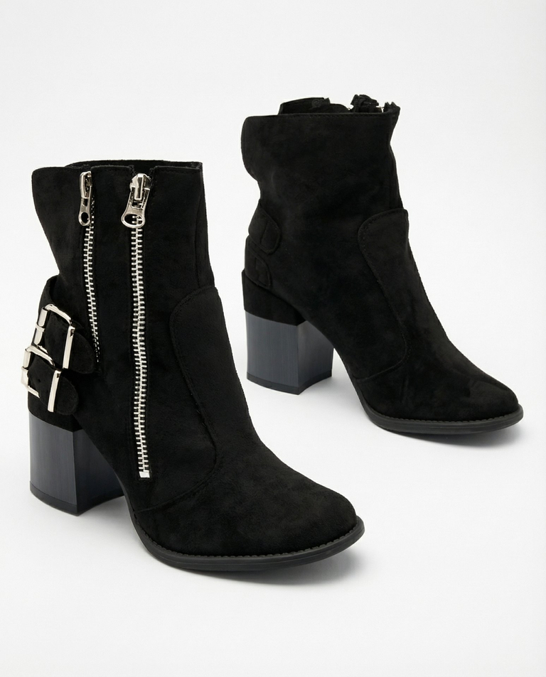 Royalfashion Женские черные ботинки с украшением Feirrgo