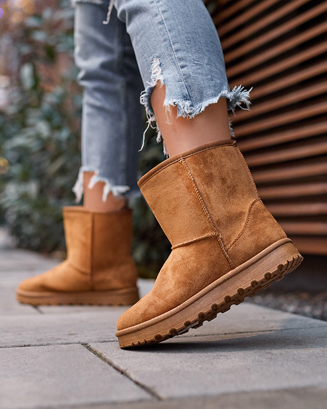 Moteriški apšiltinti ekovamšos sniego batai, kupranugario spalvos Xetik - Avalynė