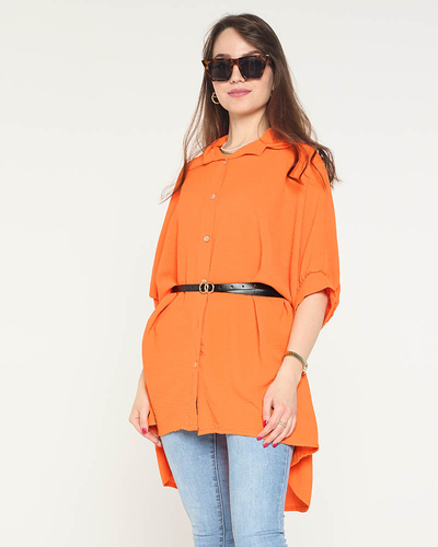 Неоновая оранжевая женская рубашка
