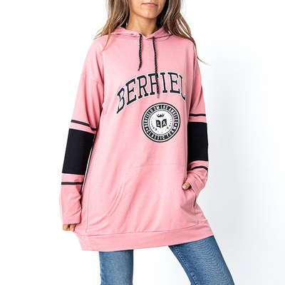 Розовое женское худи с надписью