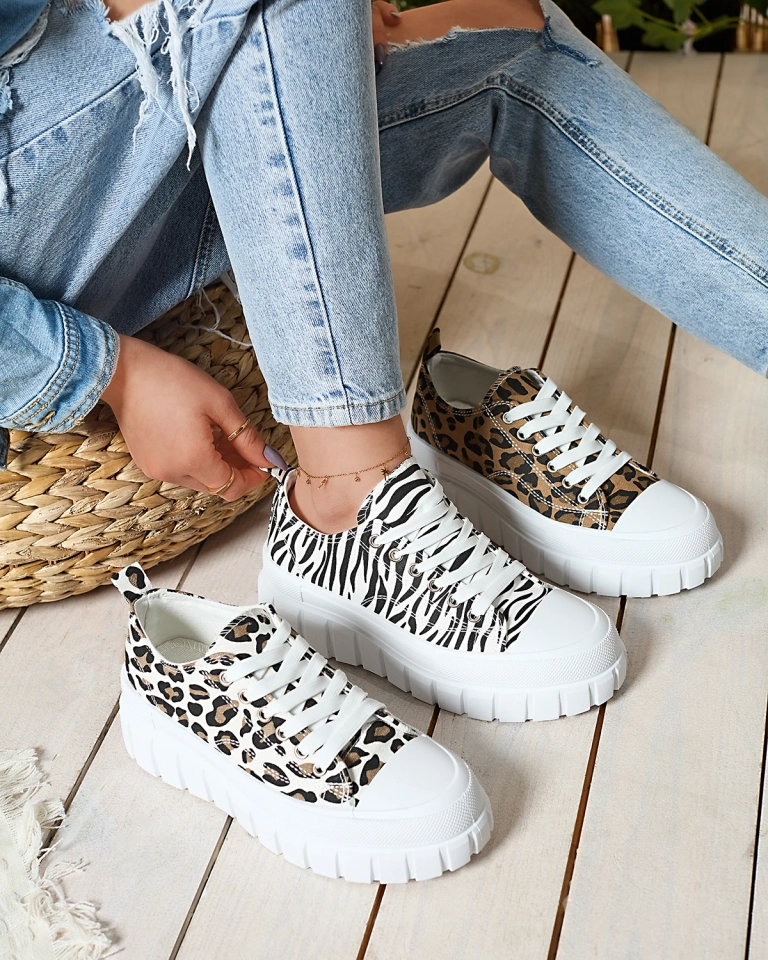 Rudi raštuoti moteriški platforminiai sportbačiai Ziratia - Avalynė