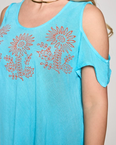 Голубое женское пляжное платье-покрывало - Одежда