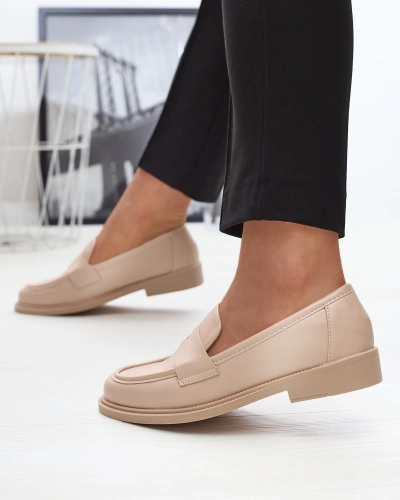 Бежевые женские мокасины из экокожи Zibom- Footwear