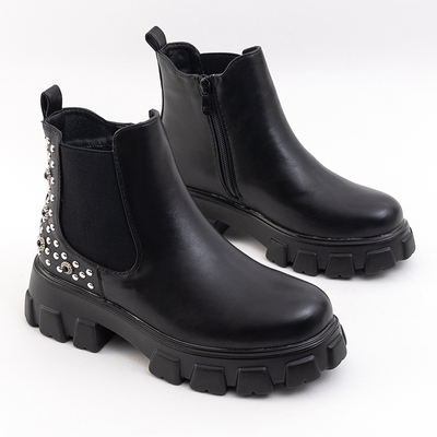 Черные женские ботинки с отделкой Abye