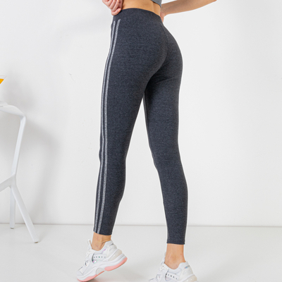 Серые женские леггинсы с лампасами