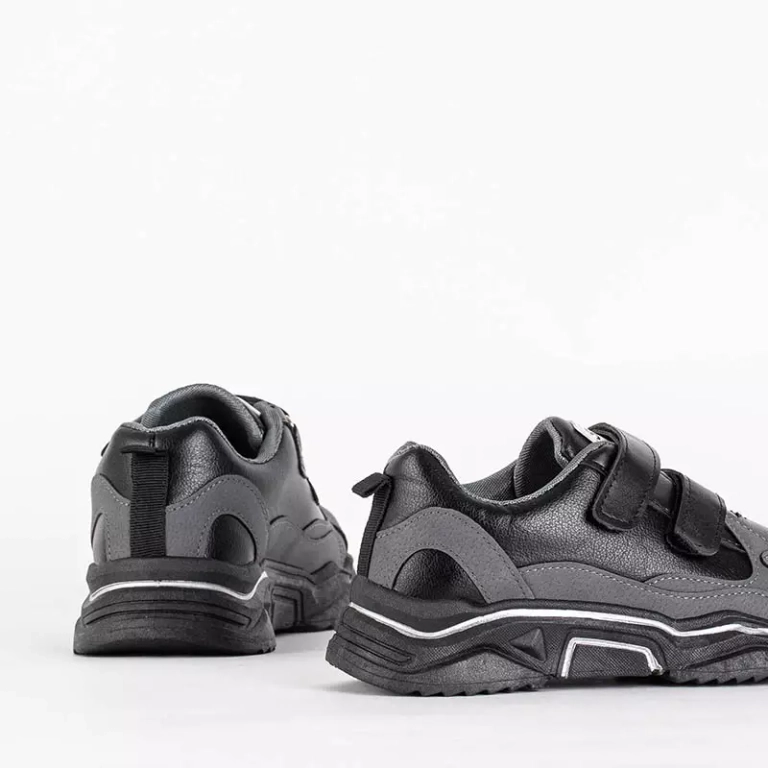 OUTLET Черно-серая спортивная обувь для детей Skatio - Обувь