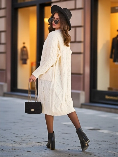 Royalfashion Вязаная женская пончо-свитер в стиле.