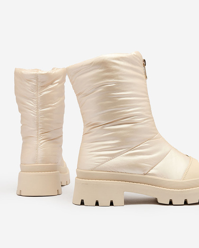 "Royalfashion" moteriški batai "Tainve Beige Flat Heel Boots"