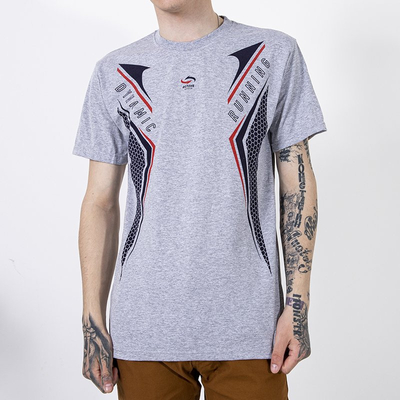 Pilki vyriški medvilniniai marškinėliai su įspaudu-Drabužiai