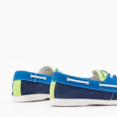 Синие мужские мокасины Tehila