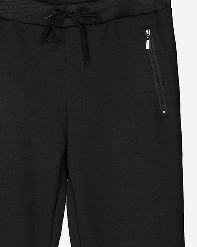 Мужские черные спортивные штаны с карманами - Одежда