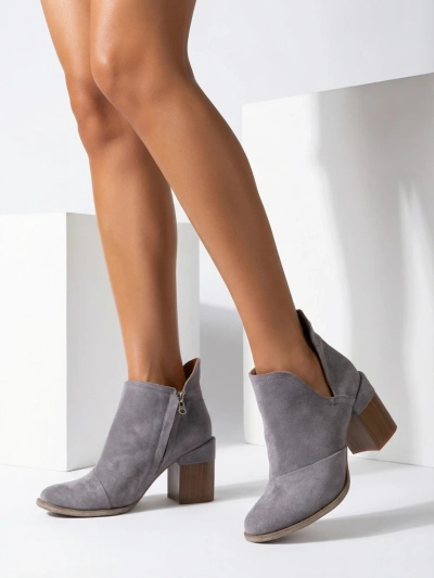 Moteriški aulinukai „Luna“ balandžių pilki odiniai elegantiški rudeniui