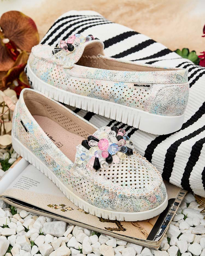 Royalfashion Женские ажурные мокасины из бисера Nasfali