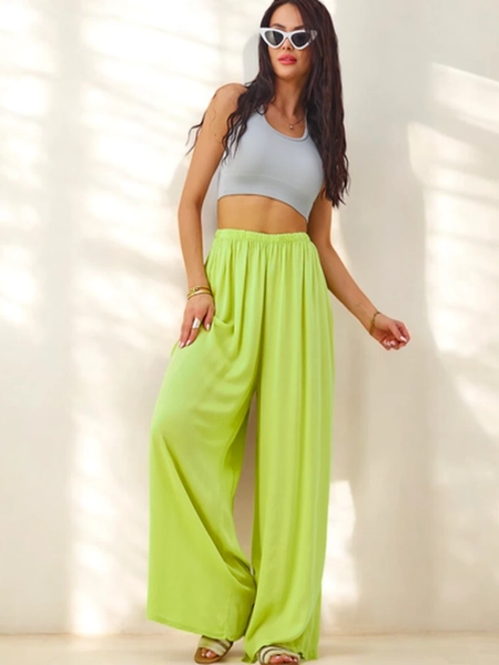 Royalfashion Viskozės tiesios moteriškos audinės kelnės