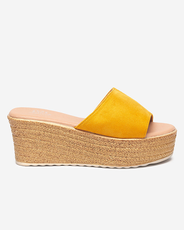 Geltonos moteriškos pleištinės basutės Bralissa - Avalynė