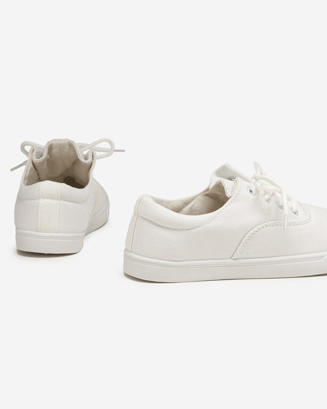 Белые женские кроссовки на шнуровке Raso