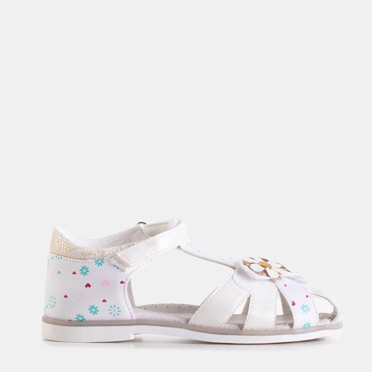 Белые детские босоножки с отделкой Laluna