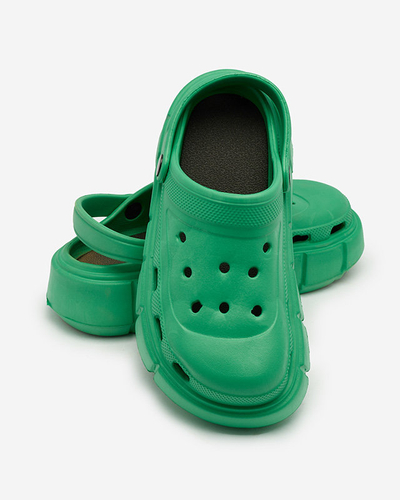 Royalfashion Темно-зеленые женские резиновые шлепанцы Kooranza